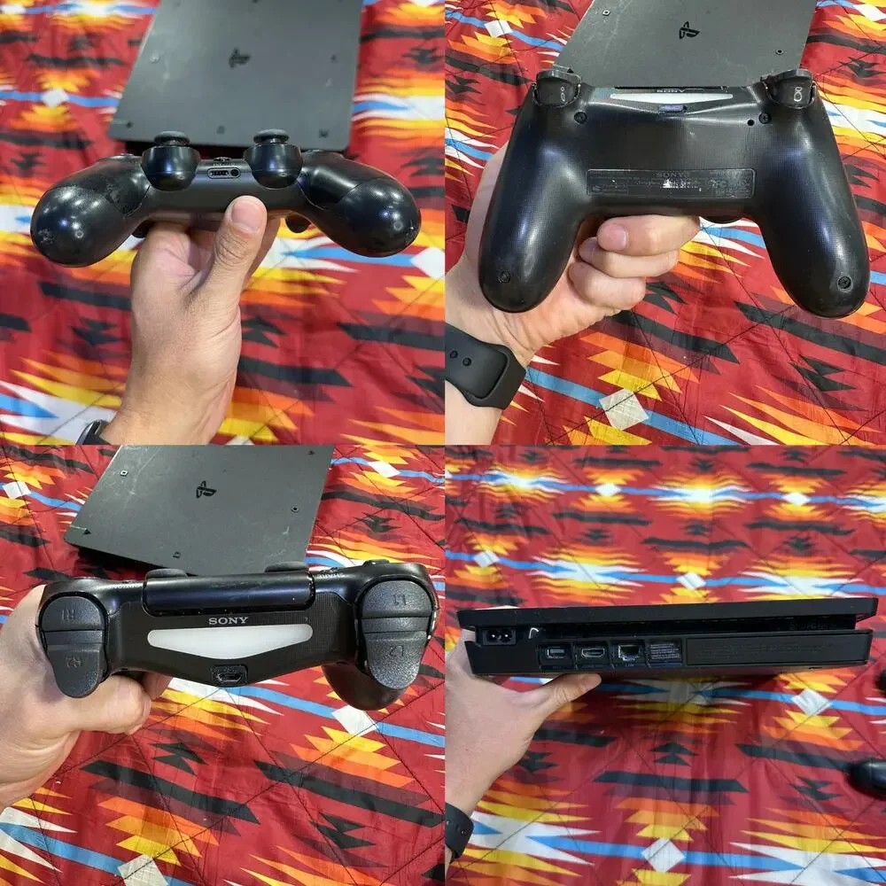 PlayStation 4 Slim CUH-2015A 500GB Home Gaming System W/ 2 Controllers TESTED